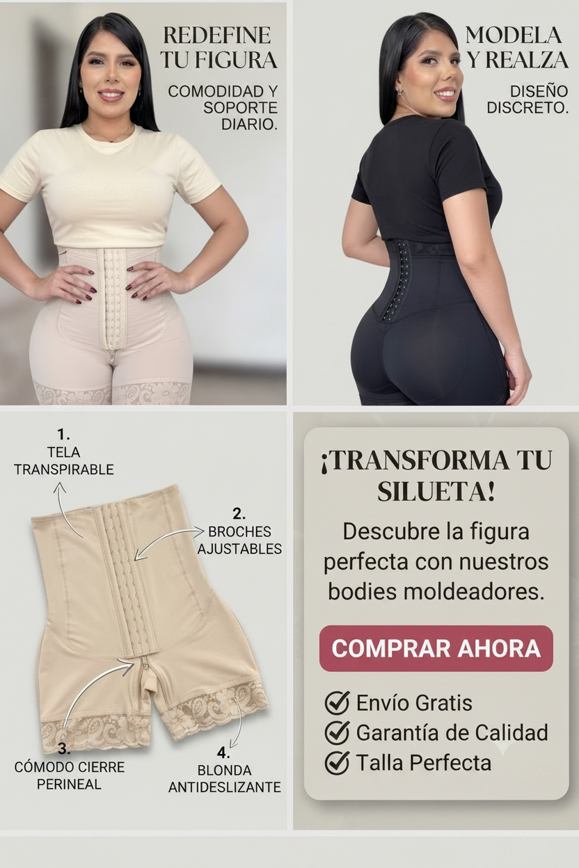 Faja Moldeadora Reductora de Alta Compresión Efecto Reloj de Arena