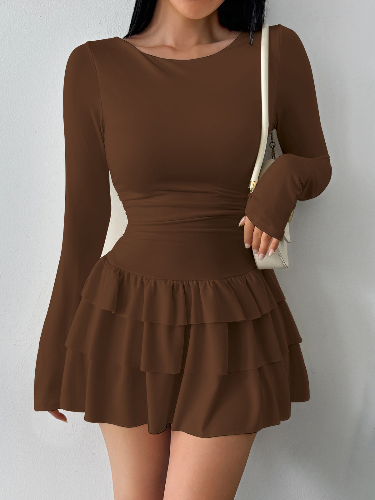 Vestido moldeador de manga larga