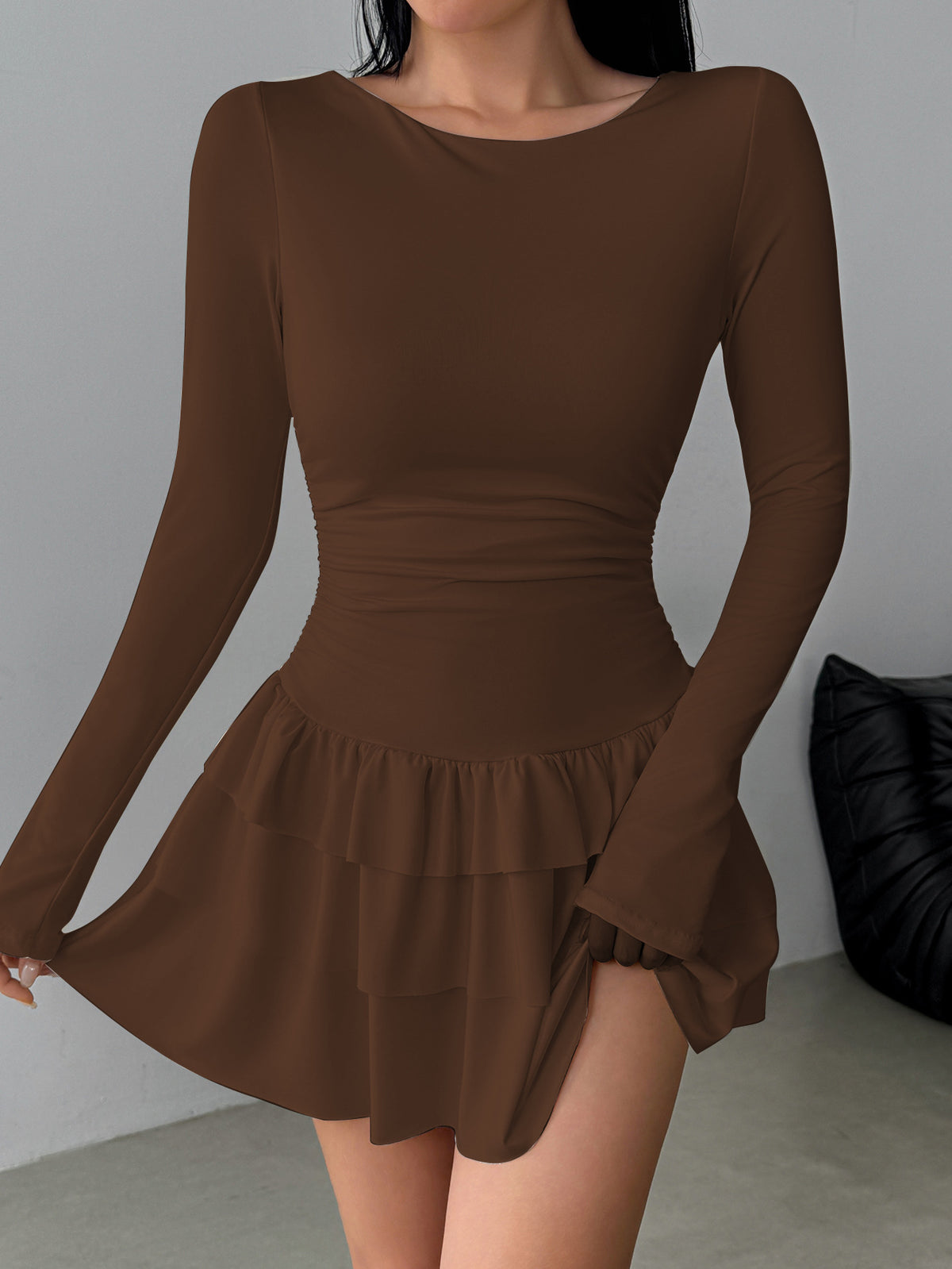 Vestido moldeador de manga larga