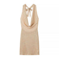 Vestido tejido de cuello halter