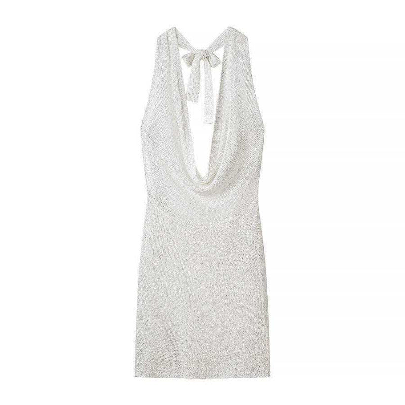 Vestido tejido de cuello halter