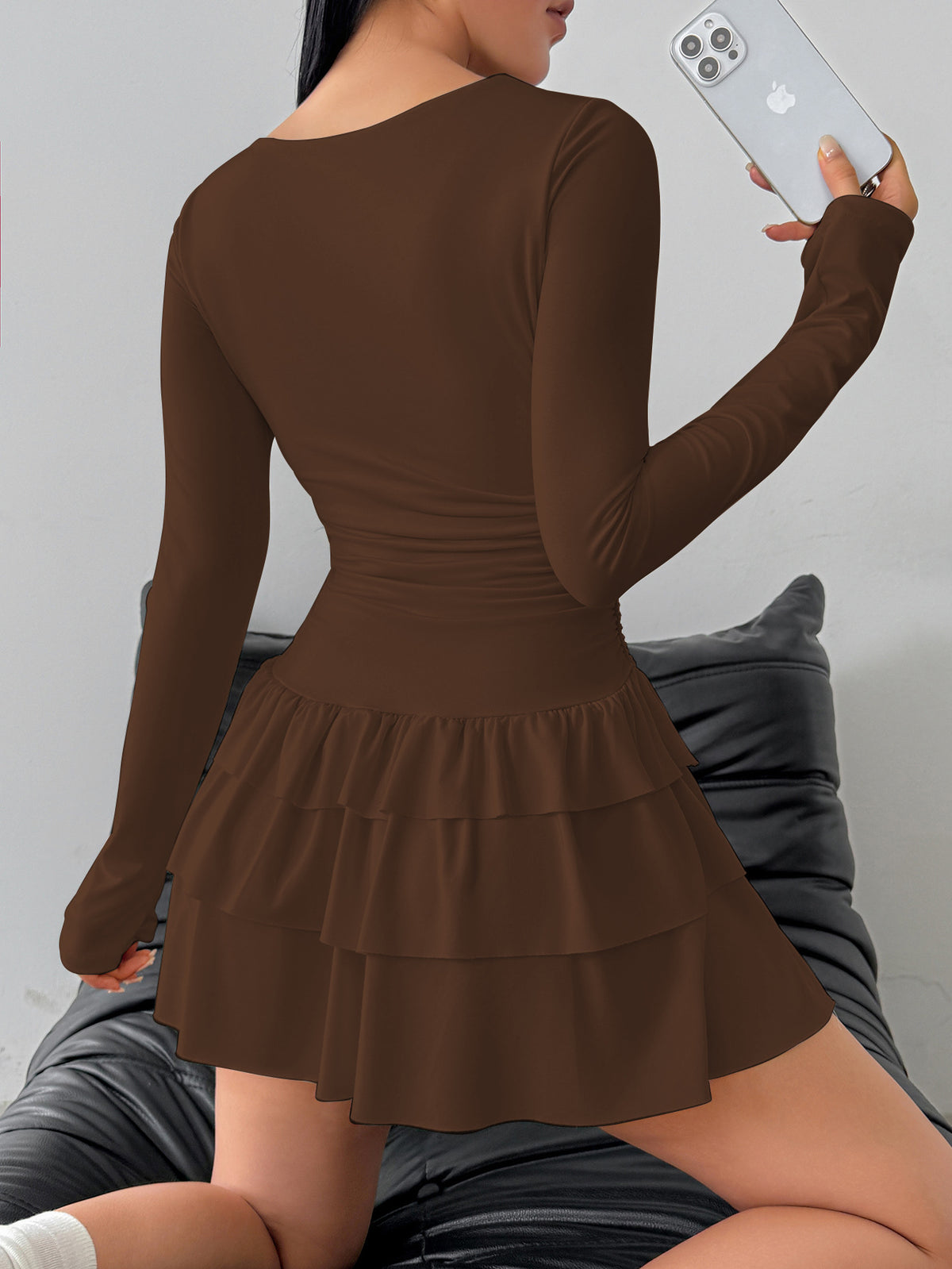 Vestido moldeador de manga larga