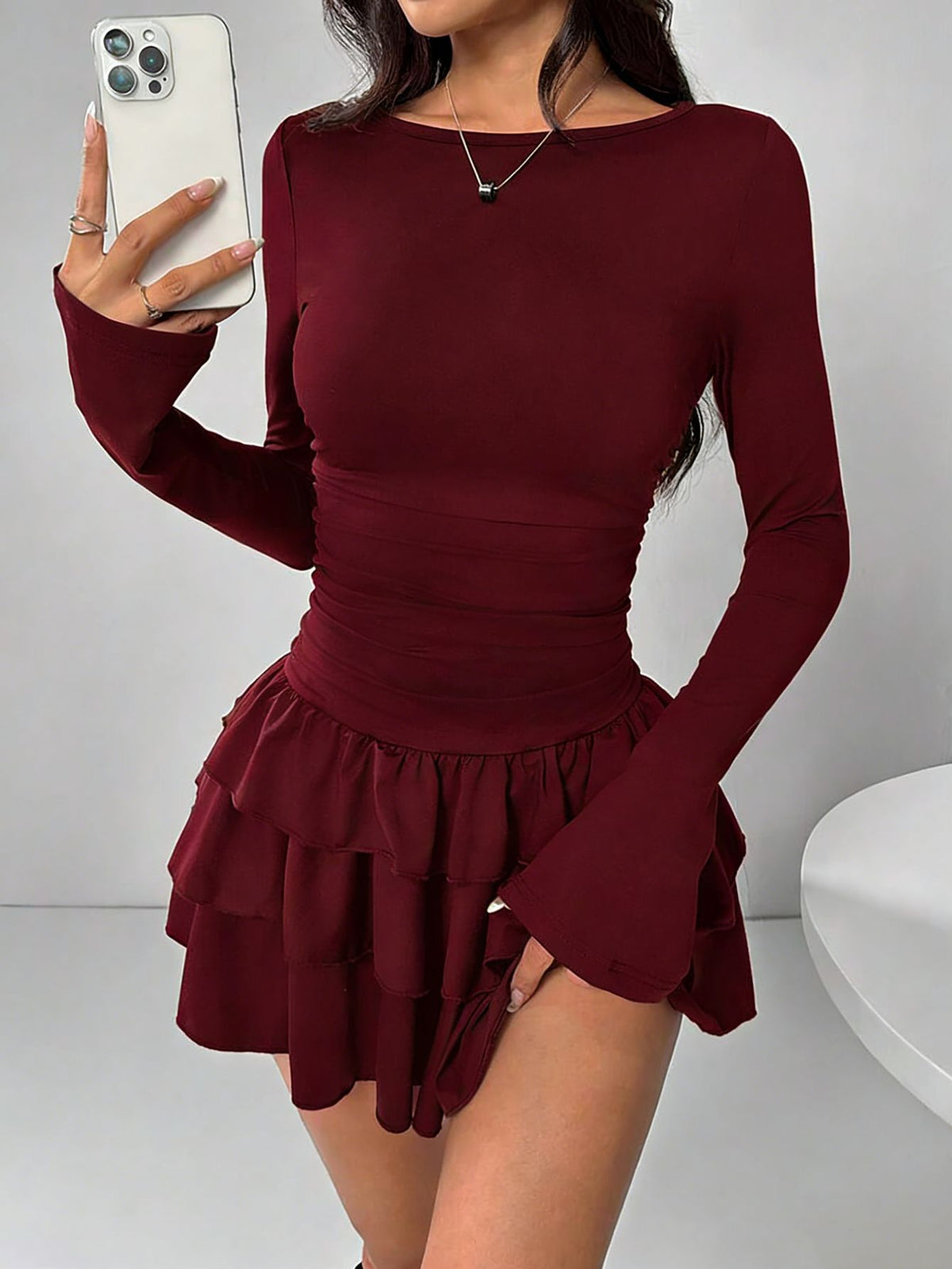 Vestido moldeador de manga larga