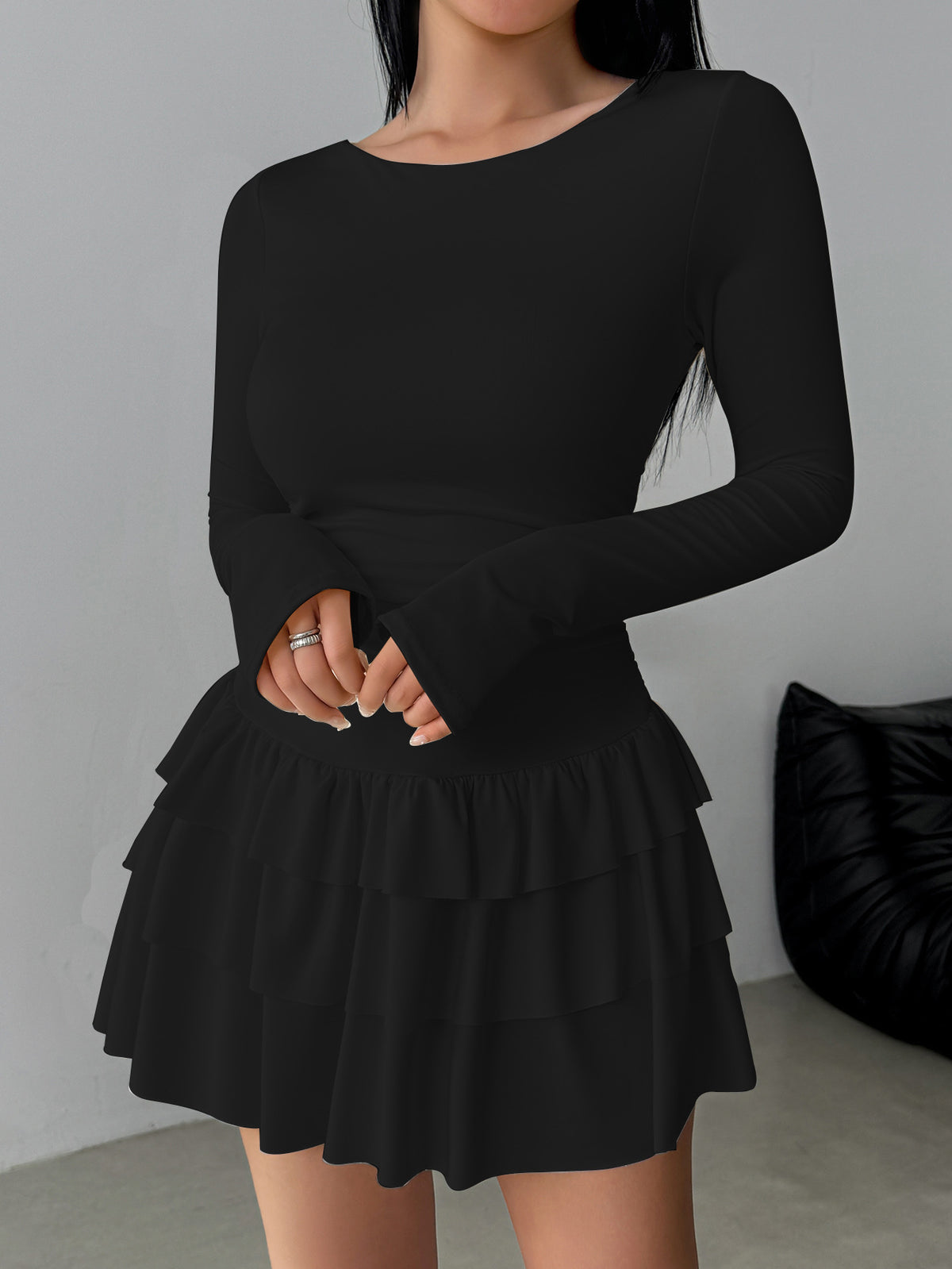 Vestido moldeador de manga larga