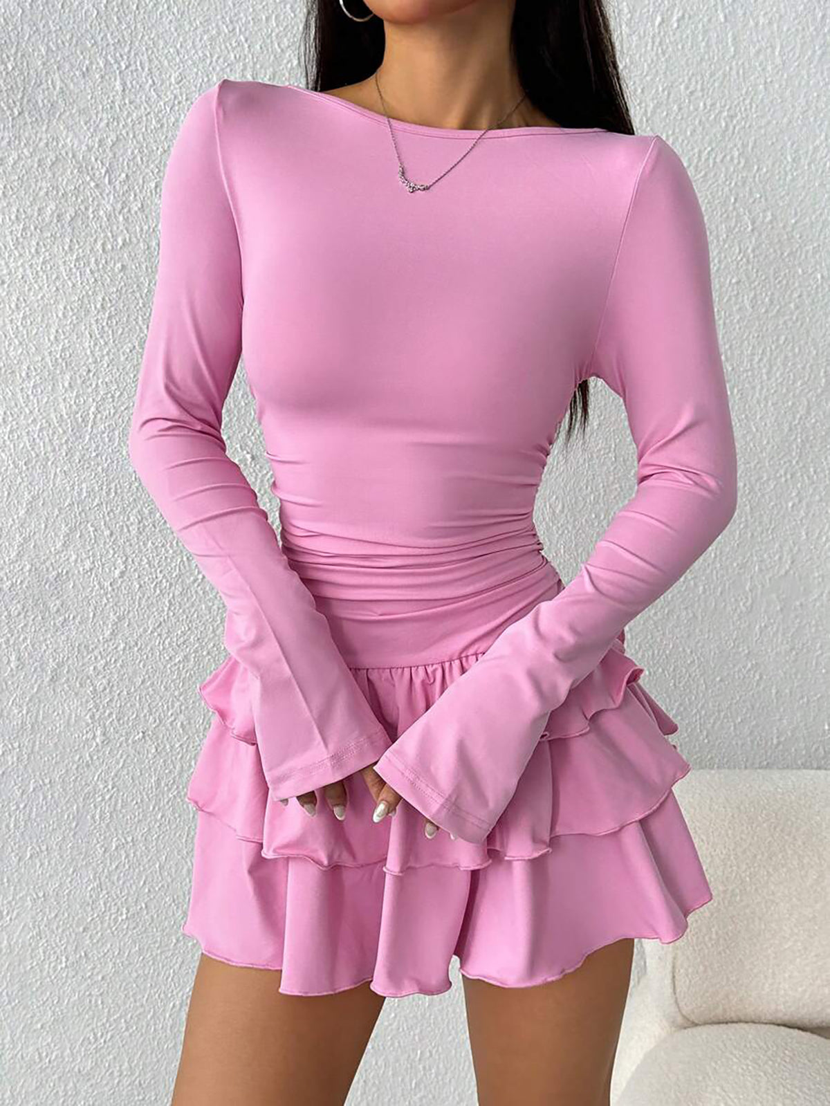 Vestido moldeador de manga larga